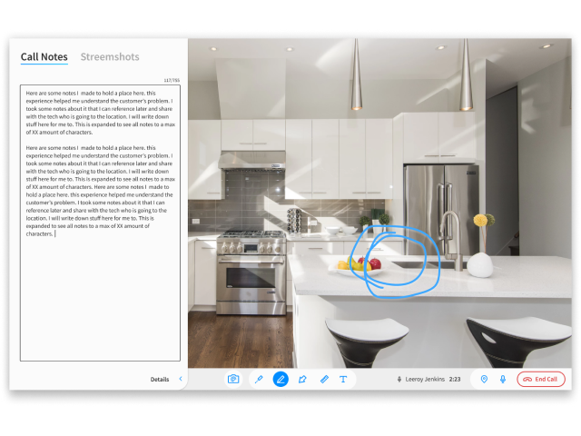 Streem video call notes on the desktop experience