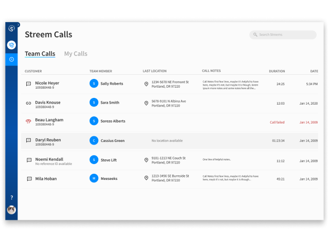 Streem video call admin configurations and settings on desktop 